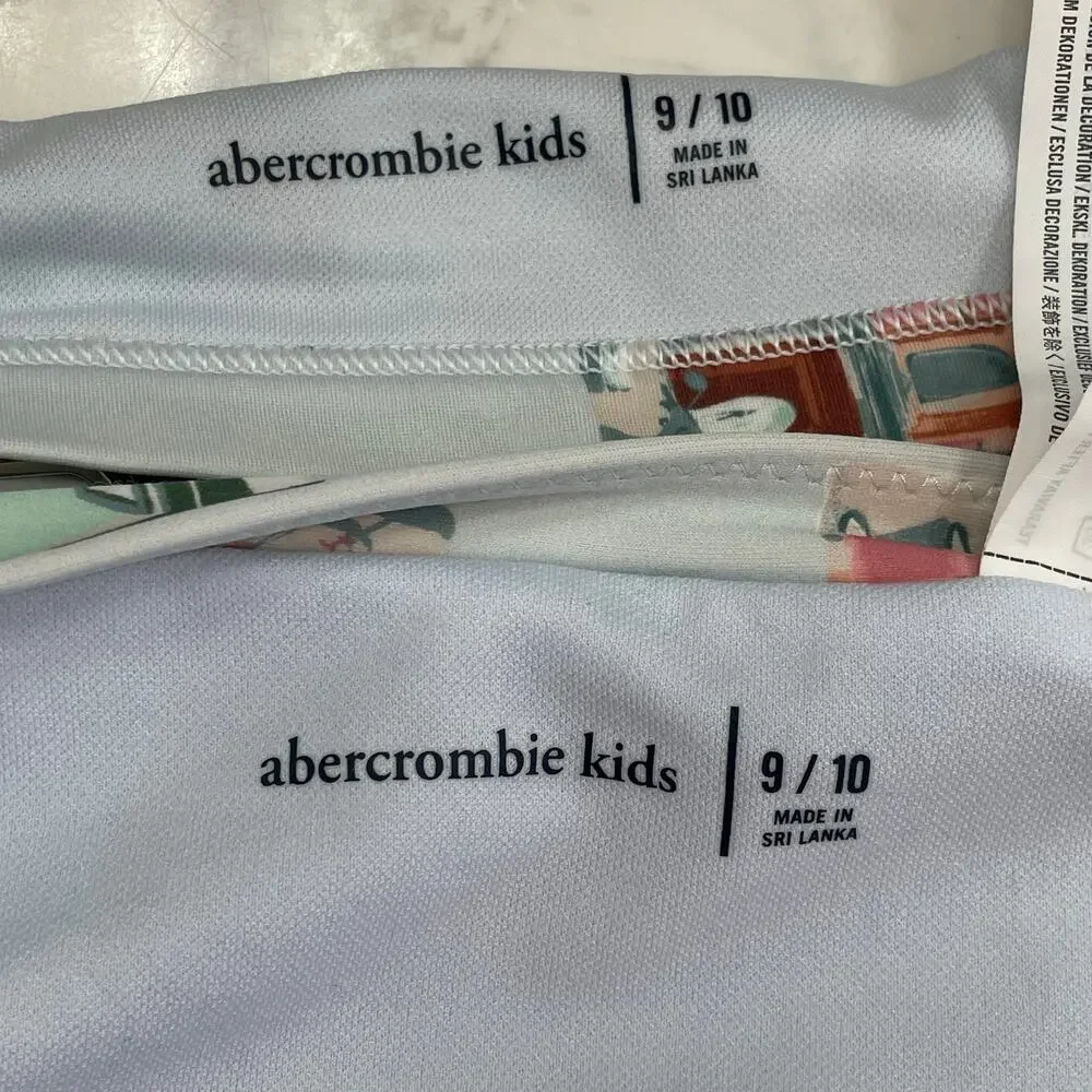 Abercrombie Kids 2 Piece Bikini Swimsuit Set Size 9/10 Coastal Print
